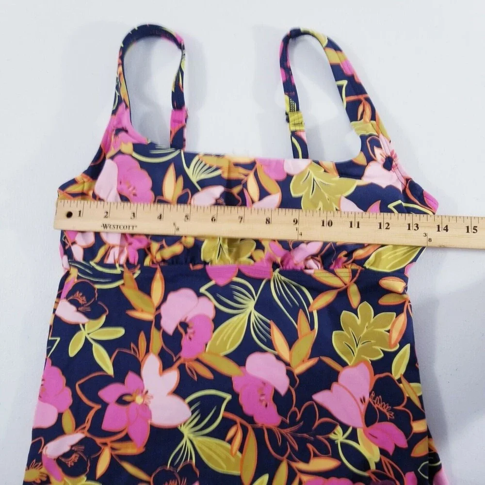 Lands End Floral Tankini Top Women Size 4